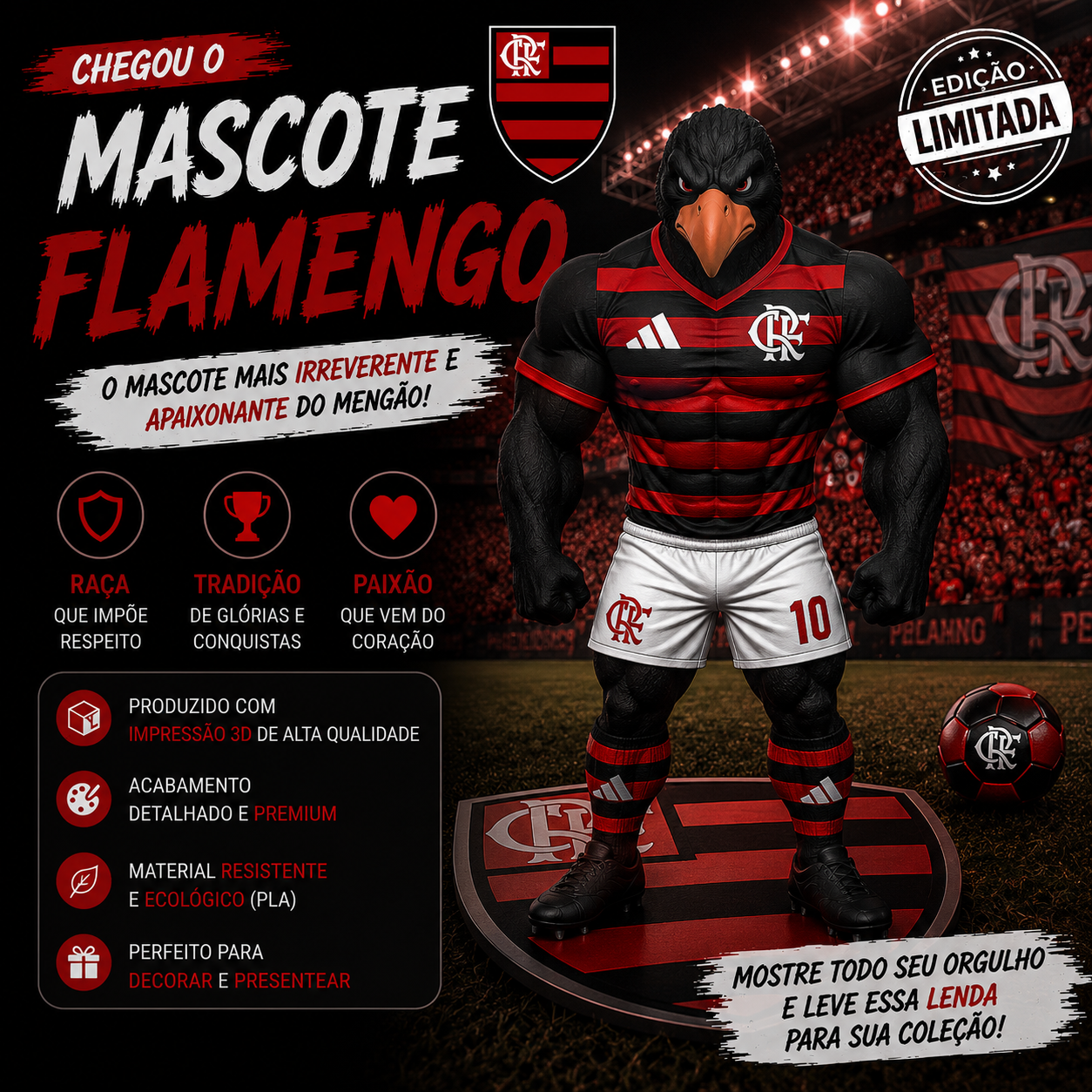 Mascote Flamengo Rubro e Negro